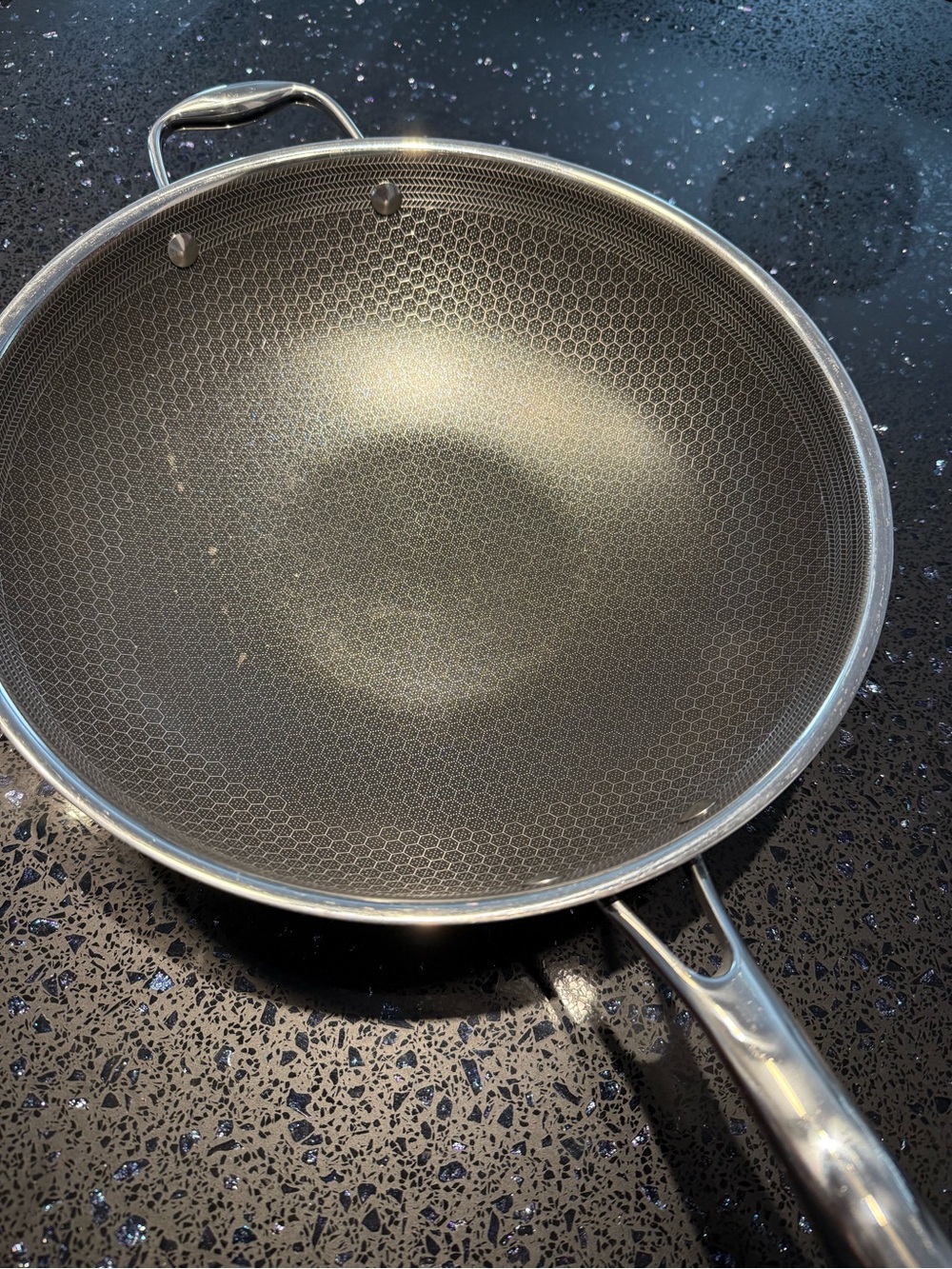Hexclad used 12 inch Nonstick Wok Pan - Black & Silver Stainless Finish